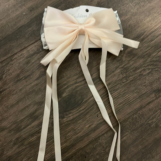 Satin Double Bow Long Tail Hair Clip