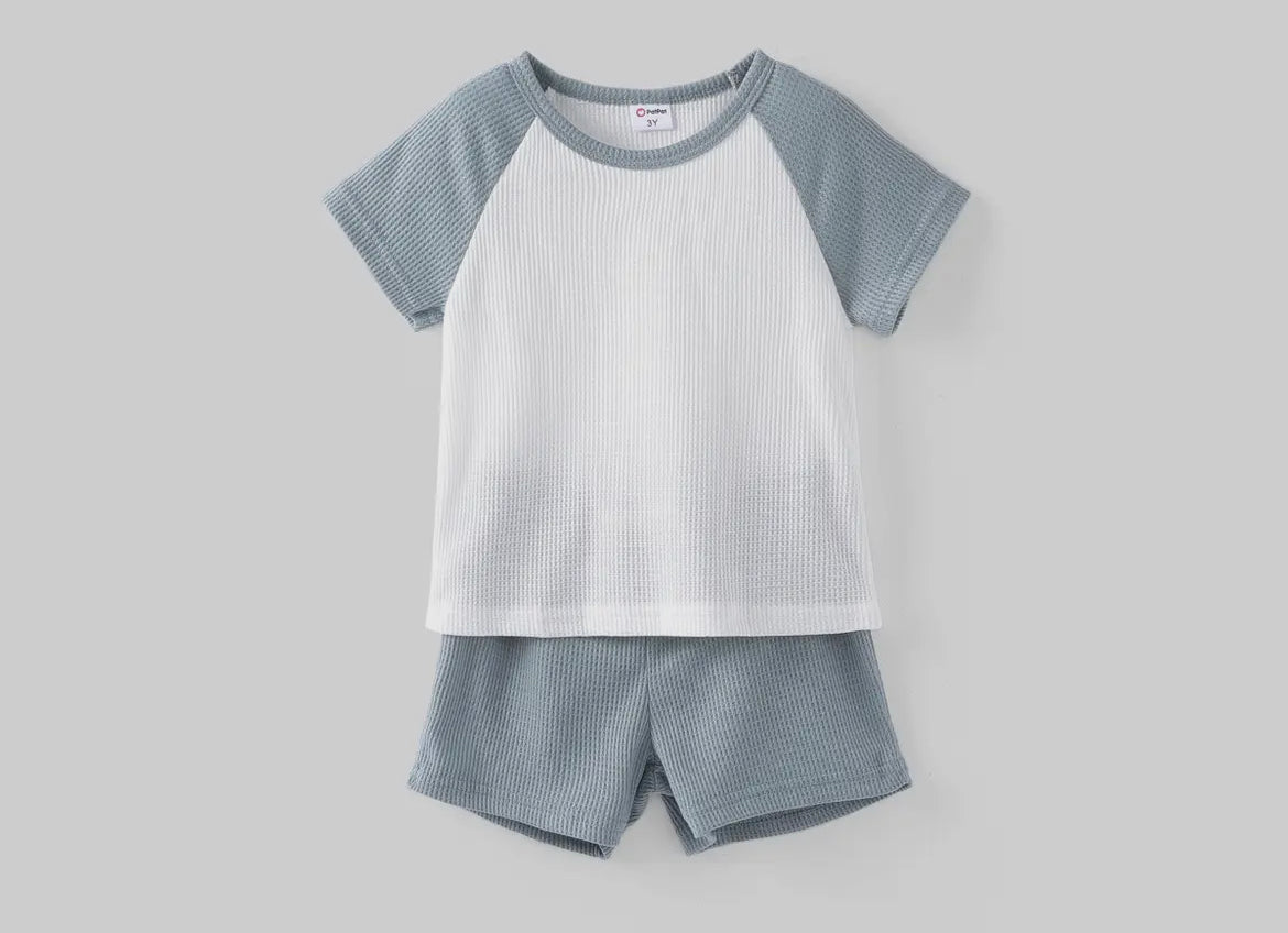 Toddler boys 2pcs Raglan Sleeve Tee and Shorts Set