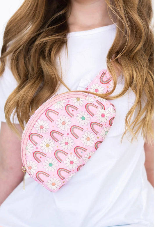 Rainbow Daisies Belt Bag