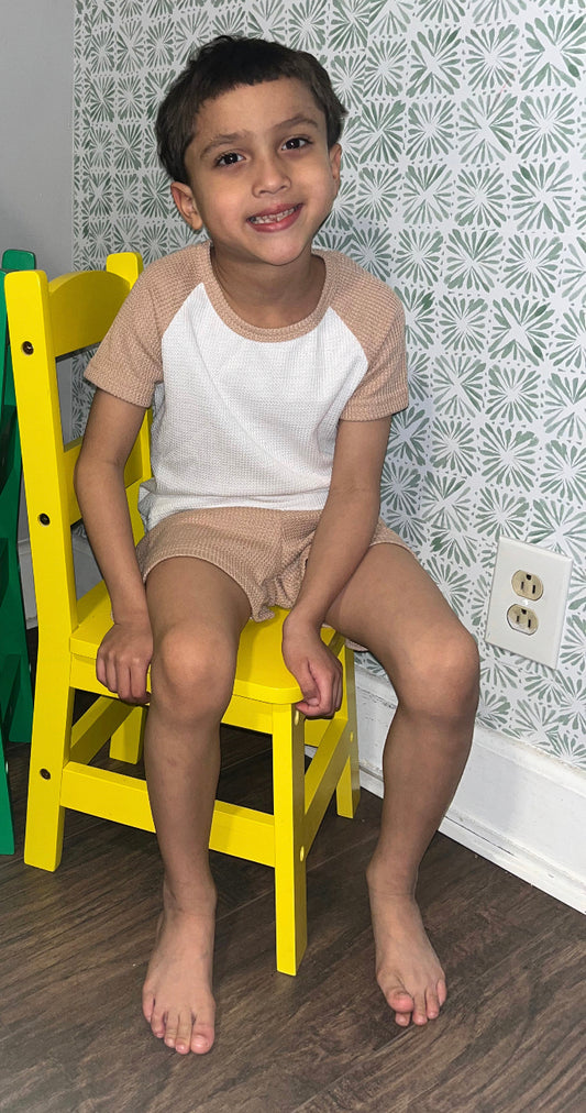 Toddler boys 2pcs Raglan Sleeve Tee and Shorts Set