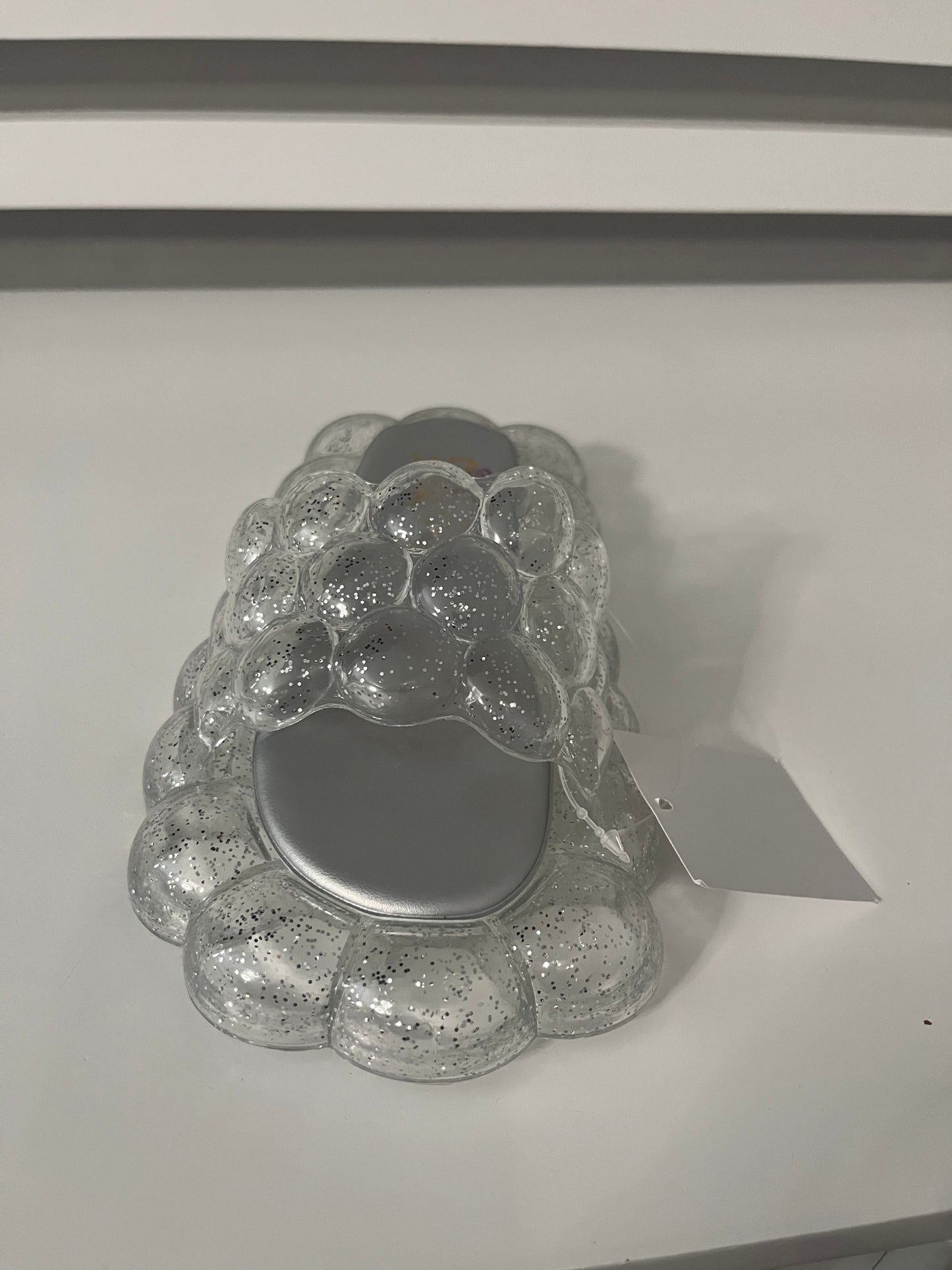 Clear Glitter see thru Bubble Spa slide sandals
