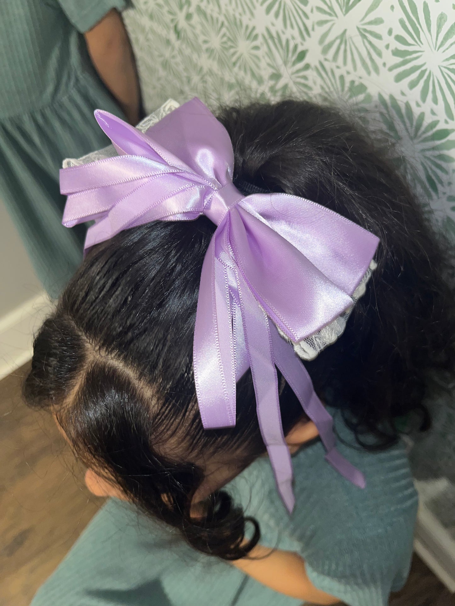 Satin Double Bow Long Tail Hair Clip