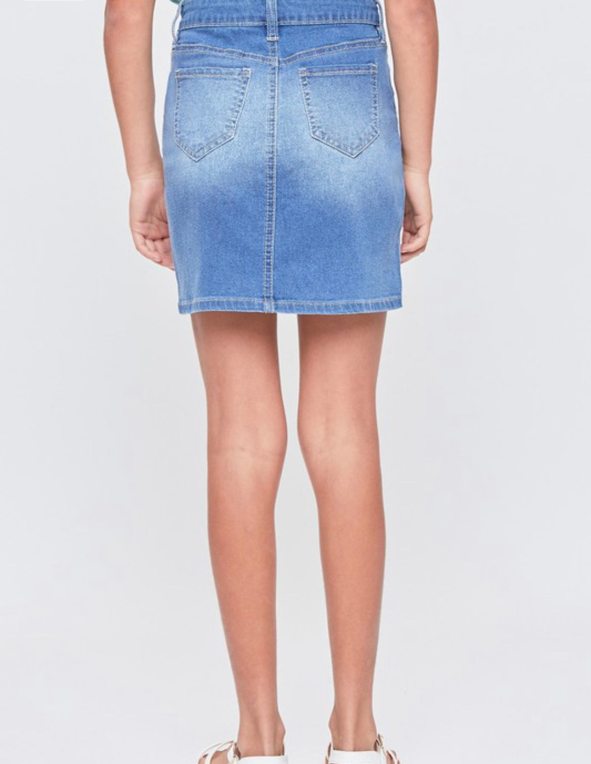 Medium wash denim skirt