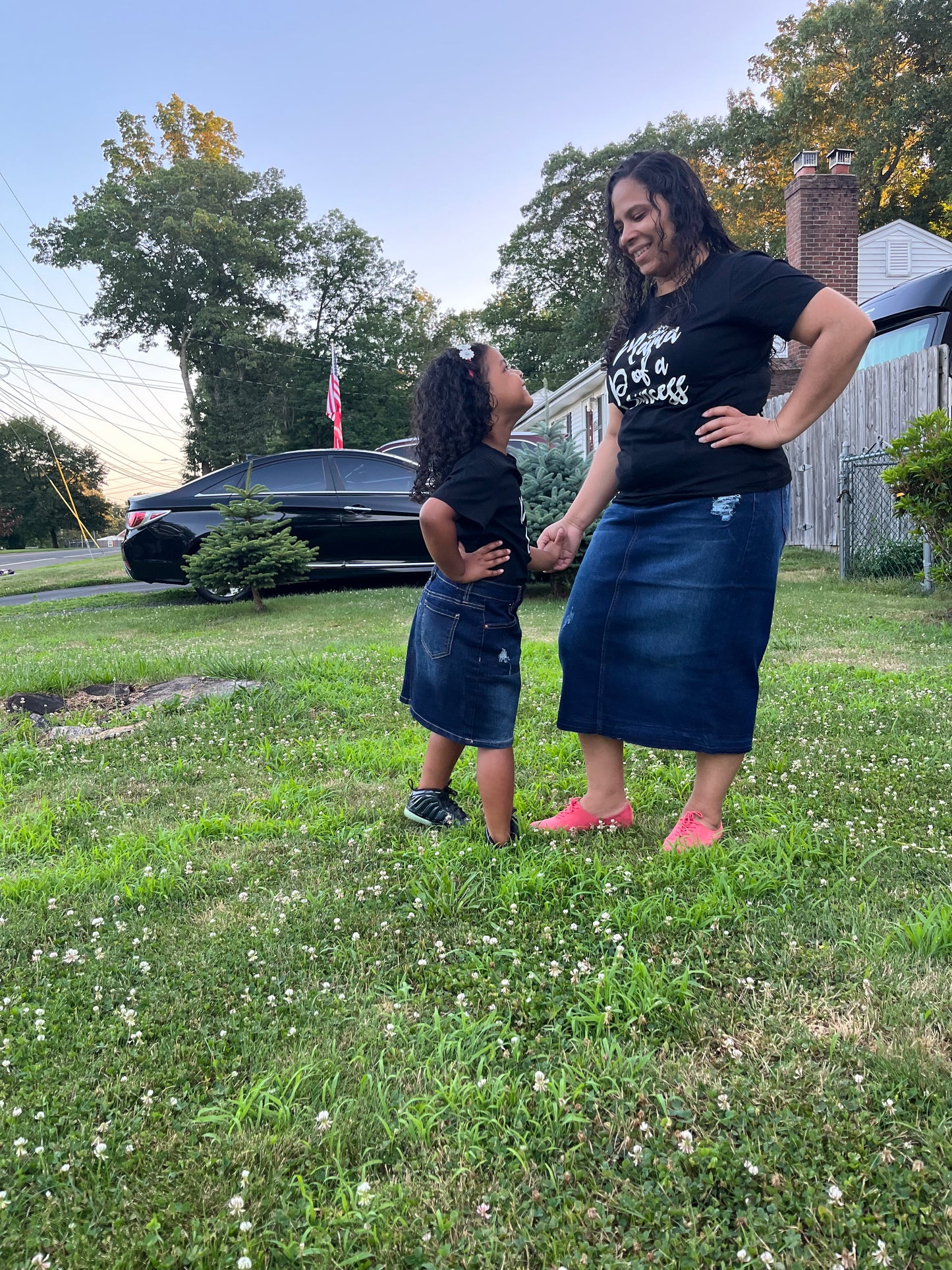 Dark indigo denim skirt