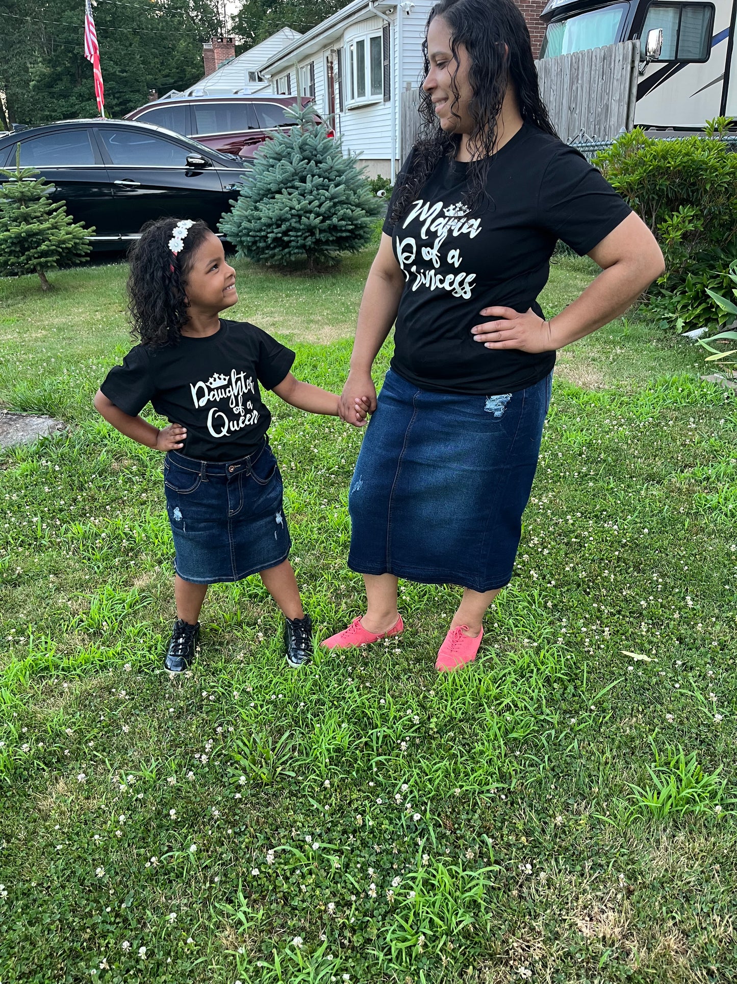 Dark indigo denim skirt